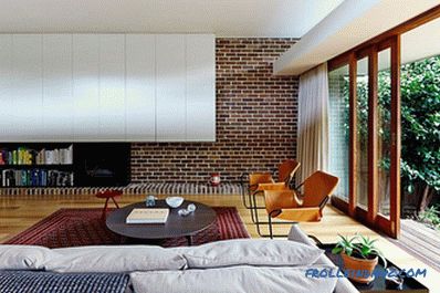 Brick in the living room interior - 100 decorating ideas and photos