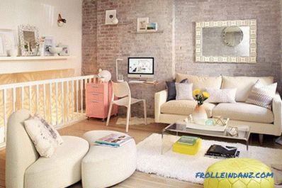 Brick in the living room interior - 100 decorating ideas and photos