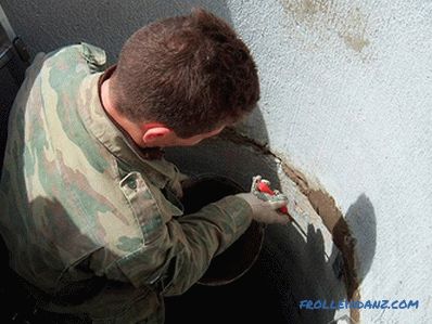Waterproofing septic tank of concrete rings