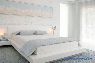 Brick in the interior of the bedroom - 60 examples of decor