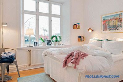 Scandinavian style bedroom - relaxing and chic design, 56 photo ideas