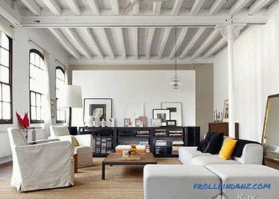 How to beat the beams on the ceiling in the apartment, the old house (+ photo)