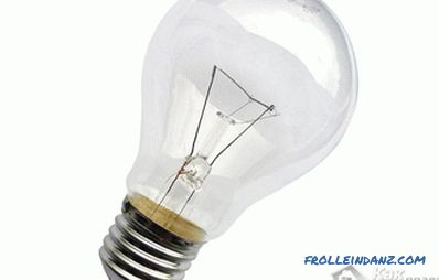 Types of light bulbs and types of caps