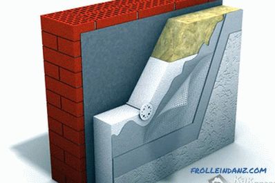 Thermal insulation of the walls with foam plastic