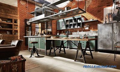 Loft-style kitchen - 100 interior ideas with photos