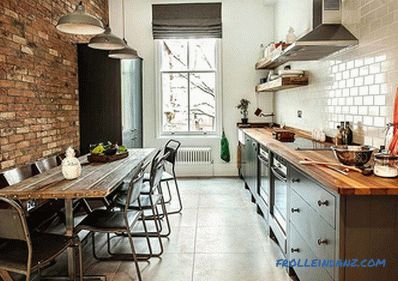 Loft-style kitchen - 100 interior ideas with photos