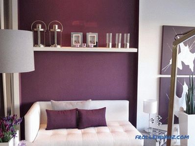 Violet color in the interior and its combination with other colors + photo examples