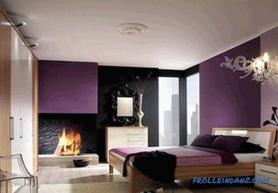 Violet color in the interior and its combination with other colors + photo examples