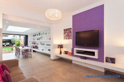 Violet color in the interior and its combination with other colors + photo examples