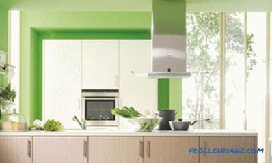 Pistachio color in the interior - kitchen, living room or bedroom and a combination with other colors