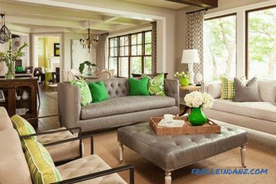 Green color in the interior, its combination and 52 examples of use