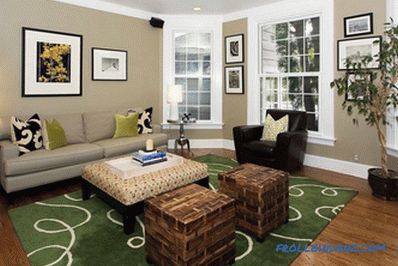 Green color in the interior, its combination and 52 examples of use