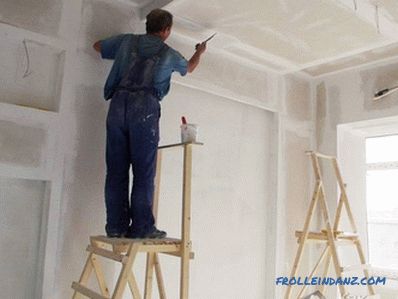 Whitewashing the ceiling with their own hands - water-based paint, lime, chalk