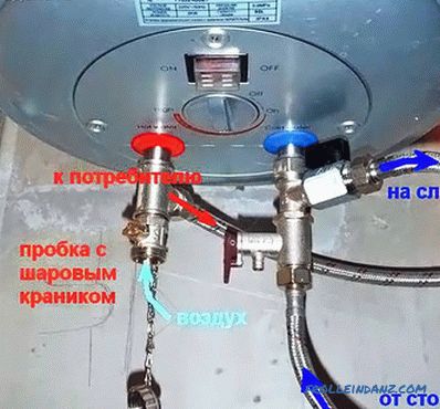 How to drain the water from the boiler