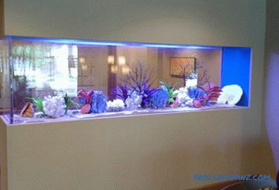 Aquarium in the interior of an apartment or house