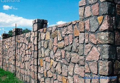 Fence made of stone with his own hands