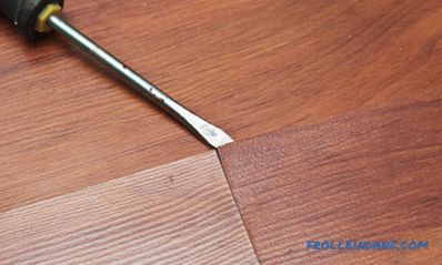 how to remove scratches, chips, swellings, how to replace one laminate board with your own hands