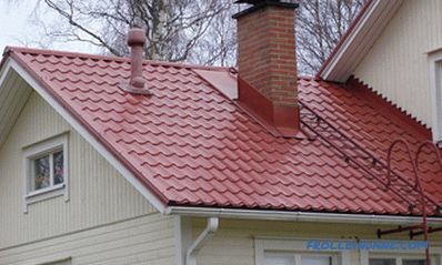 The roofing of metal tiles and its design