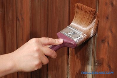 Wood treatment with stain and varnish: application features