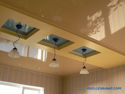 Types and types of suspended ceilings on the design and material production