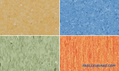 Commercial linoleum technical characteristics of heterogeneous and homogeneous type