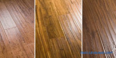 What are the types of laminate in design, shape, wear resistance classes + Photo