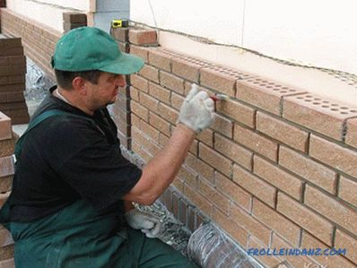 Laying facing bricks with your own hands
